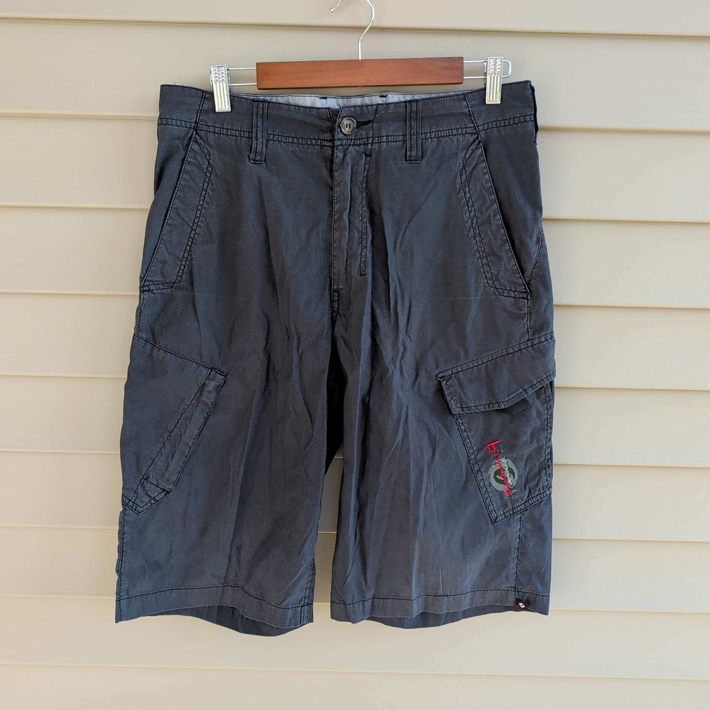 Transnine Cargo Shorts Mens 31 Charcoal Grey Utility Techwear Gorpcore Y2K 13in